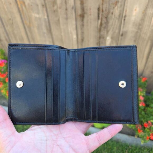 Coach Georgie Signature Canvas Colorblock Brown and Black Small Wallet - Picture 6 of 8